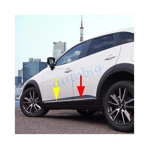 Chrome Door Body Molding For Mazda CX-3 2016 CX3 ABS Trims Covers Styling
