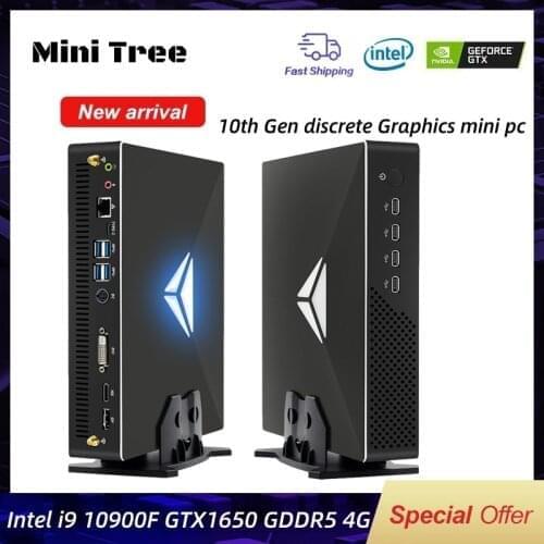 New Style 10TH Fan Gaming Mini PC Intel Core i5 10400F i3 10100F GTX 1050TI 4G Tower Computer M.2 NVMe SSD Win10 Pro AC WiFi