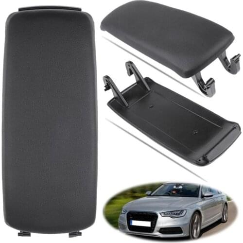 Car Armrest Leather Auto Car Center Console Armrest Lid Cover Cap for Audi A6 C5 00-06 Automobiles Interior Replacement Black