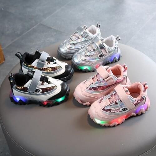 Led Light Sneakers Kids 2021 Girls Boys School Sports Running Shoes Luminous Breathable Sneaker Children Casual Shoe Glowing