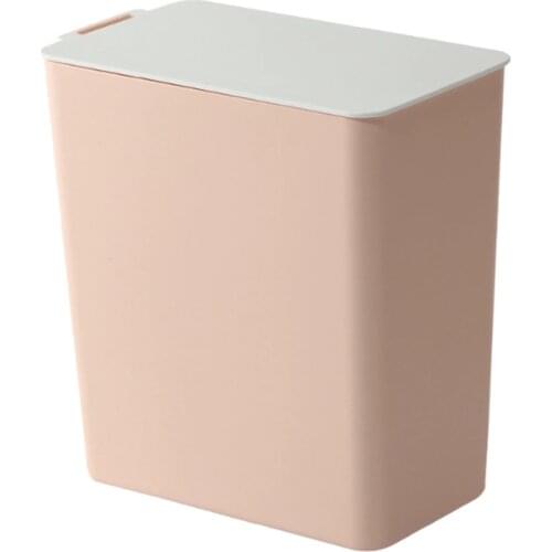 Mini Solid Color Desktop Waste Bins Dustbin Trash Can Kitchen Storage Bucket Rubbish Holder Bin Storage Organizer Home Decor