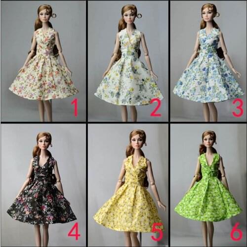 Fashion Countryside Floral Flower Dress For Barbie Dolls Clothes Party Gown Evening Dresses For Barbie Dolls Outfits Accessories