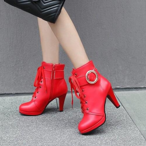 Fashion Womens Short Boots Shoes Autumn Winter 2020 Zipper Western Cowboy Boots For Women Casual Ankle Boots Large Size 46