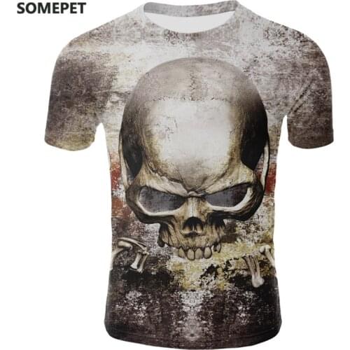 2020 MenS Clothing New MenS Summer Skull Print MenS Short Sleeve T-Shirt Printed T-Shirt Casual Breathable T-Shirt