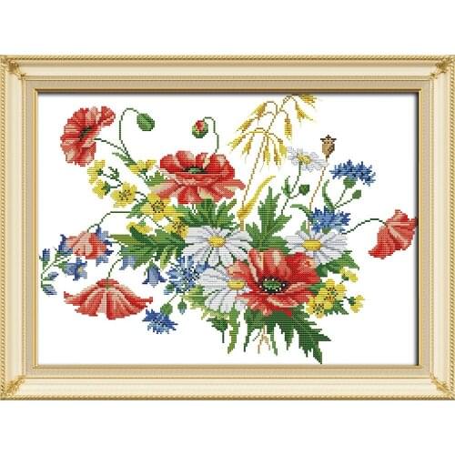 The flowers Printing pattern Cross Stitch Kits Chinese Embroidery Needlework DMC Counted Home Decor Cross-stitch set Beautiful