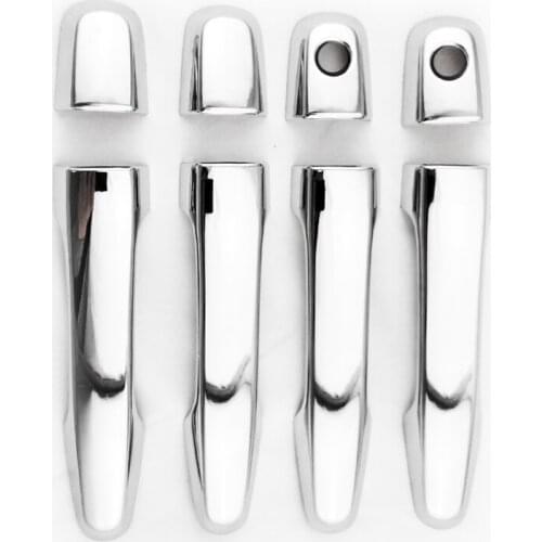 For PAJERO 2005-2014 Fourth Generation Triton L200 Car Outside 4 Door Handle Cover Trims Sticker ABS Auto Protective Accessories