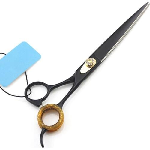 Upscale professional Japan 440c 7 inch Black Pet dog grooming hair scissors dog Cutting Barber pet shears Hairdressing Scissors
