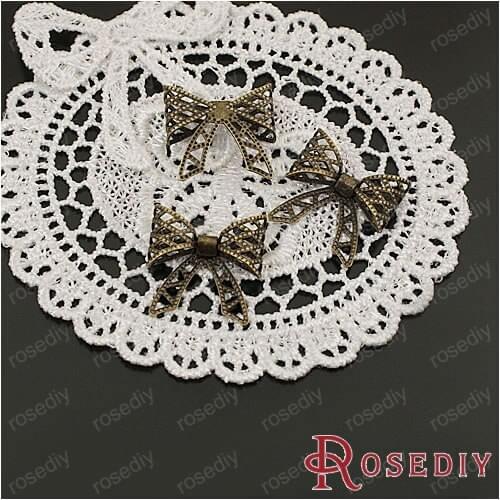 Wholesale 20*20mm Antique Bronze 3D Hollow Bow Copper Charms Pendants Diy Jewelry Findings Accessories 20 pieces(JM5171)