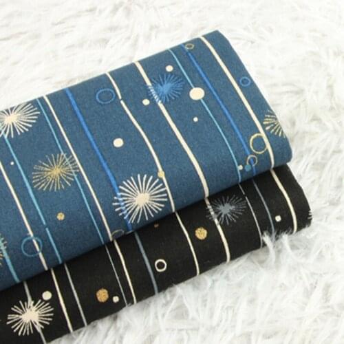 Half Yard Thicken Cotton Fabric Imitate Cotton Linen Japanese Gilt Print, Handmade DIY Bag Patchwork Cloth CR-628