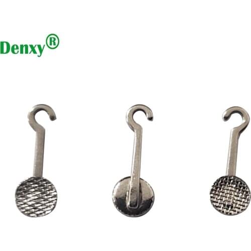 Denxy 20pcs Dental Orthodontic Bondable Crimpable Hook buttons Sliding hook lingual buttons orthodontic brackets attachments