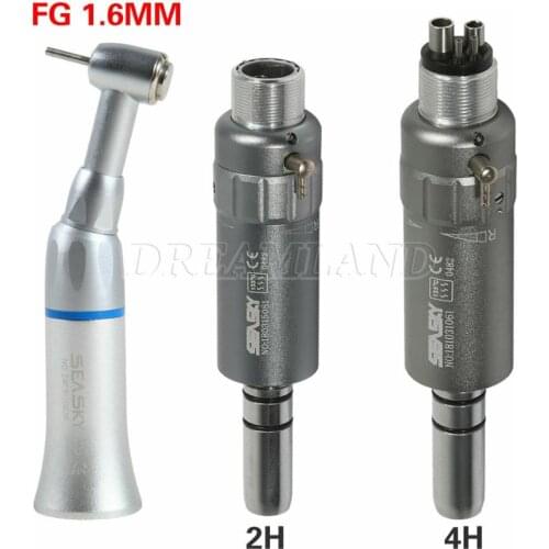 Dental Contra Angle Push Button Friction Grip 1:1 Direct Drive Handpiece External Spray & Air Motor 2/4Hole fit NSK