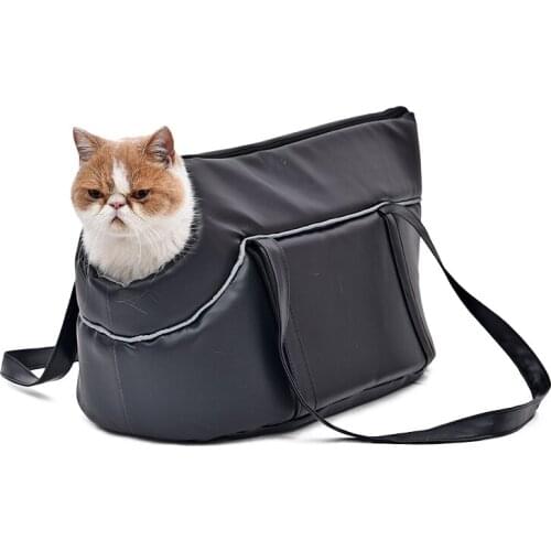 PU Leather Pet Bag Carrier for Cat Puppy Dog Outdoor Single-Shoulder Bag High Quality Free Shipping One Hole Easy Carry Out