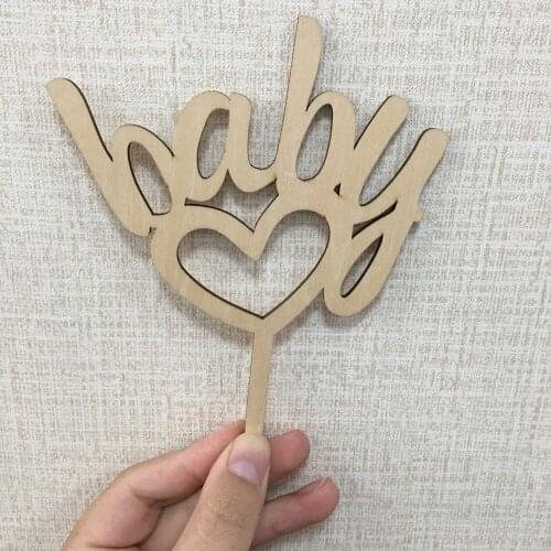 Baby cake topper for Baby Shower cake Decoration Supplies,color wood and Acrylic,Cake Topper for Party Dessert Lovely Gifts