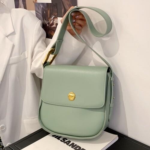 Vintage PU Leather Fashion Shoulder Bags for Women 2021 New Handbags Purse Casual Solid Brand Designer Messenger Crossbody Bags