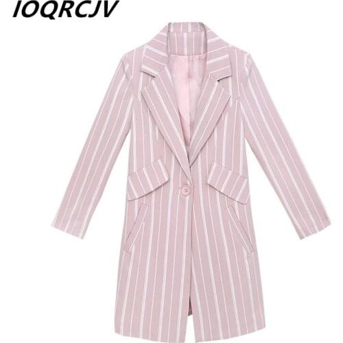 New Fashion Striped Small Blazer Jacket Women Long Sleeve Slim OL Blazer 2019 Spring Autumn Casual Blazer Female Feminine Suit