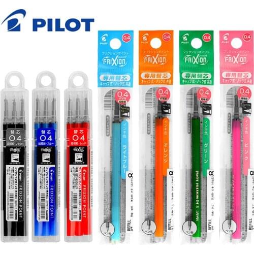 3 pieces of Japanese PILOT erasable pen refill LFPKRF30S4 0.4mm erasable gel pen refill, suitable for elementary school students