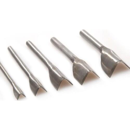 7Pcs/Set V-Shape 10-40mm 45#Stell Leather DIY Punching Handwork Tool Belt Round Fillet Shaped Punch with Tail Steel Cutting