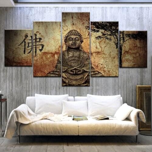 Abstract Posters Religion Buddha Wall Art Statue Print Painting On Canvas Zen Buddha Portrait Picture Home Decor For Living Room