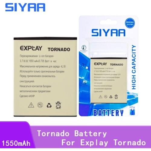 SIYAA Mobile Phone Battery Tornado For Explay Tornado Battery Lithium Polymer High Capacity 1550mAh Replacement Batteries