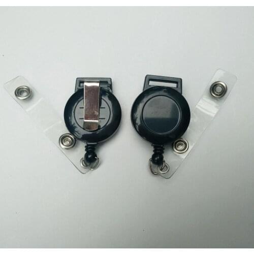 Free shipping 1000pcs/lot customized logo badge reel; promotional retractable plastic badge holder; belt clip BR31