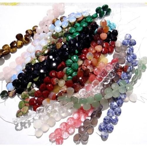 13*13mm Natural stone Quartz crystal tiger eyeTurquoises Teardrop section beads for Diy Jewelry Making Necklace Accessories27pcs