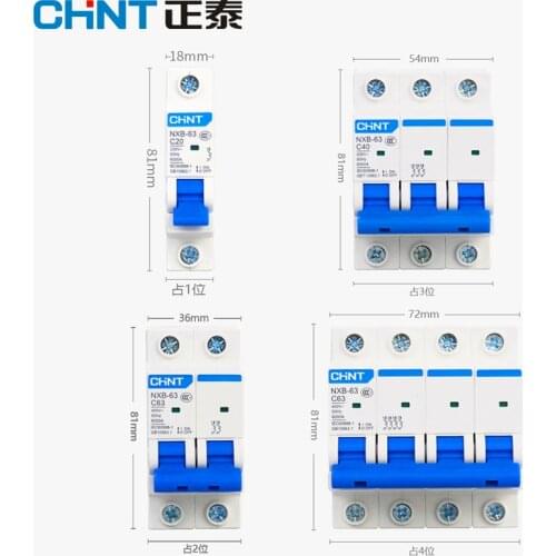 Chnt chint NXB-63 1 p 2P 3P 4P 1a 2a 3a 6a 10a 16a 20a 25a 32a 40a 63a 230 v 220 v 50 hz diminuto disjuntor mcb novo dz47