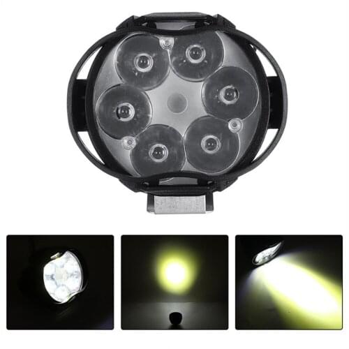 2Pcs Motorcycles Headlight 6500k White Super Bright 6 LED Working Spot Light Motorbike Fog Lamp 1200LM LED Scooters Spotlight