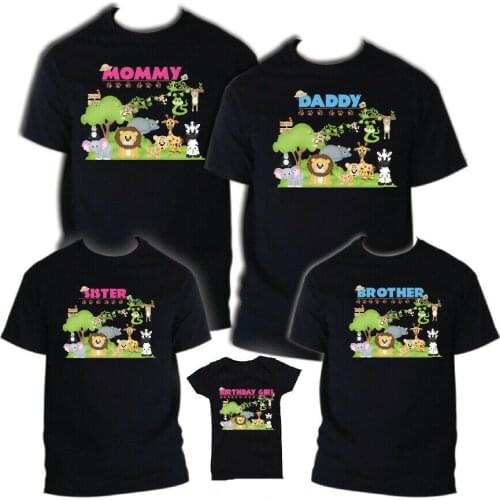 Jungle Animal T-Shirt Family Matching Outfits Home School Interactive Suit, Birthday Kids Zoo Party Available To All Members