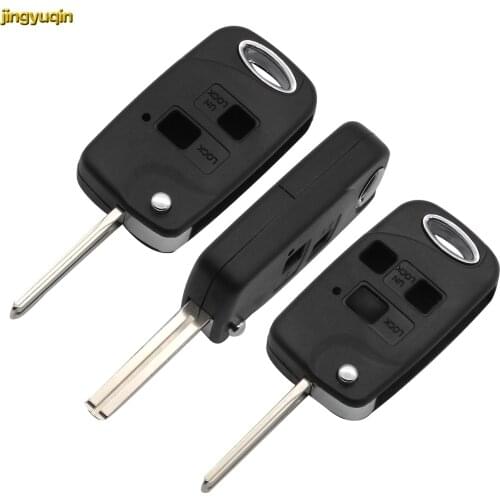 Jingyuqin Remote Car Key Shell TOY43 Blade Modified For Toyota Land Cruiser Camry Corolla FJ 2/3 Buttons Uncut Key Blank Case