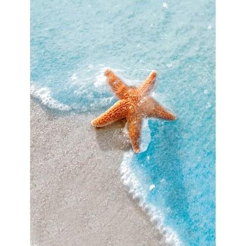 KAMY YI Beach Starfish Shells Landscape Diamond Painting Cross Stitch 5D Diy Full Diamond Embroidered Mosaic Home Decoration