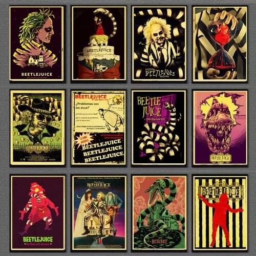 Vintage Poster Classic Horror Movie Beetlejuice Posters tableau mural Wall Painting For bar living room decor