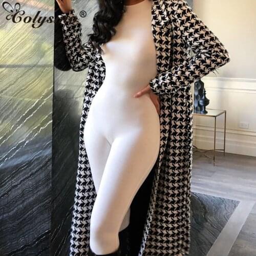 Colysmo Cotton Solid Winter Jumpsuit Long Sleeve Party Jumpsuits Bodycon Jump Suit White Rompers Overalls For Women Combinaison