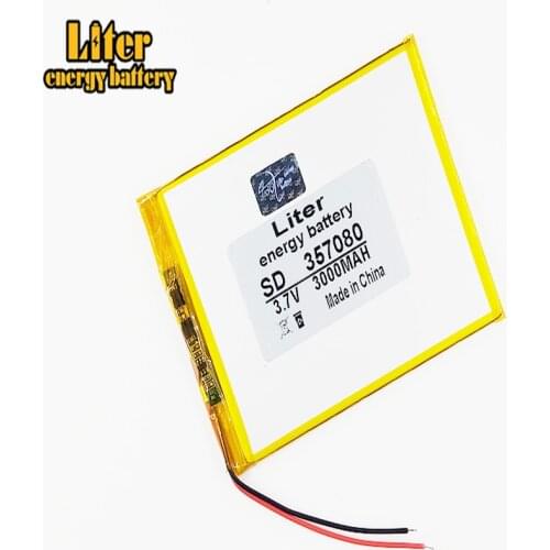 3.7V 3000 mAh Polymer Lithium Battery LiPo For GPS Tablet PC 357080