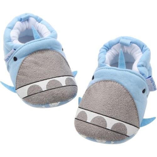 Latest Cartoon Baby Shoes Soft Sole Cotton Toddler Infant Lovely Blue Whale/Pink Flower Kids Shoes 2021