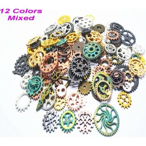 New 100g/Lot 12 Colors Mixture DIY Mechanical Gears for Industrial Steampunk Accessories Fashion Decoration Components