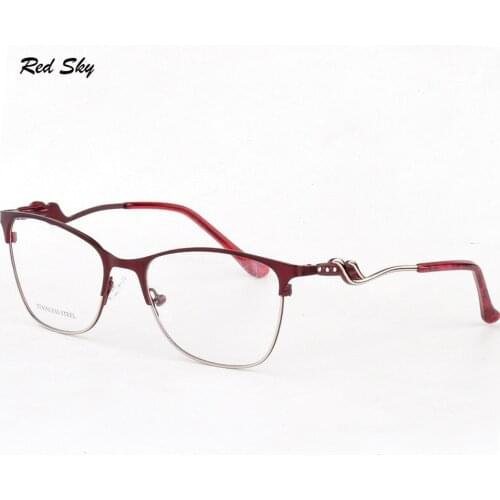 Retro Metal Optical Glasses Frame Men Women Prescription Eyeglasses Frame Luxury Crystal Diamond Stainless Steel Frame