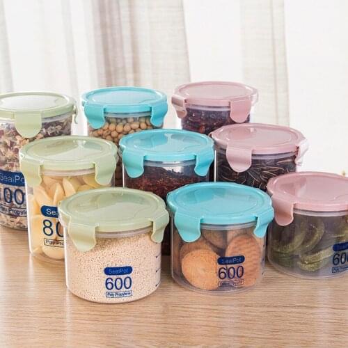 Plastic Grain Sealed Fresh-Keeping Storage Tank Compartment Food Container Transparent Moisture-Proof Storage Box Kitchen Tools