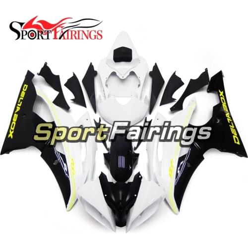 Full New Black White Sportbike Cowlings Fairings for Yamaha YZF600 R6 2008 2016 09 10 11 12 13 14 15 Motorbike Carenes Hulls