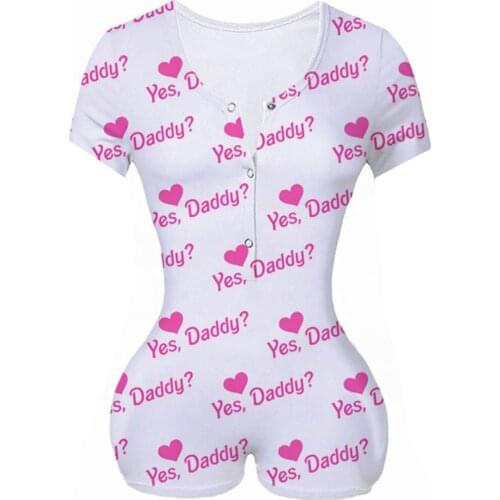 Casual Playsuits Women 2021 U Neck Bodycon Sexy Short Jumpsuits Cute Printed Romper Sleepwear Pajamas Female Summer Autumn