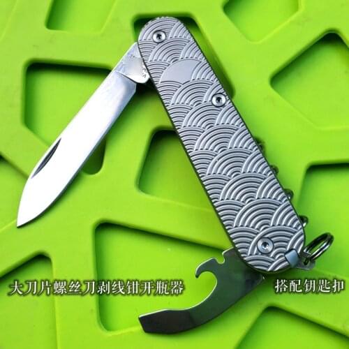 EDC Titanium Alloy Handle Folding Knife Hollow Paper Cutting Art Blade Cutting Knife Unpacking Camping Pocket Survival Outdoor