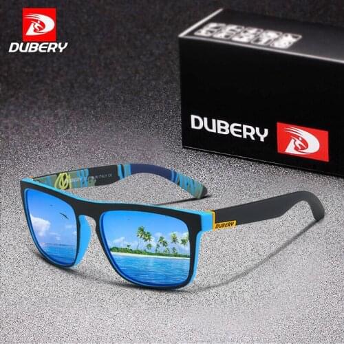 DUBERY Polarized Sunglasses Men Women Driving Shades Mens Brand Design Sport Sun Glasses Square Mirror Summer UV400 Googles