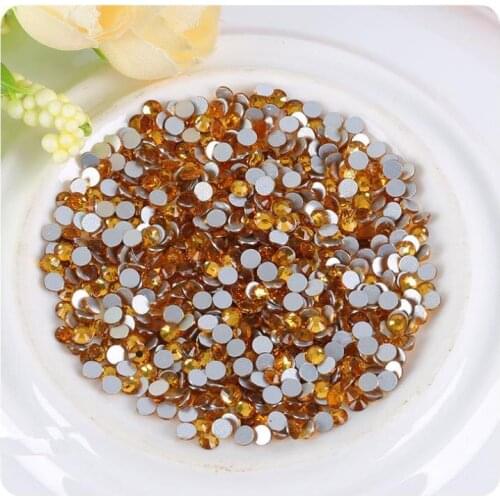 Nail art Strass Topaz Color Crystal Nail art Rhinestones SS3-SS34 Glitter Non Hotfix Flatback Manicure Nail Art Decoration