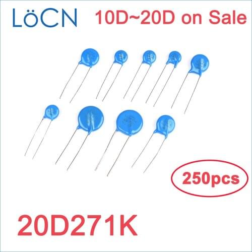 250PCS Varistor 20D 20D271K 20mm 270V 271 VDR Mass Lot LoCNService 10D 14D