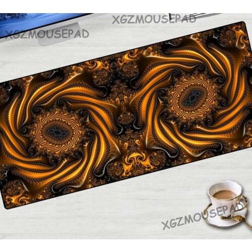 XGZ Large Game Mouse Pad Lock Edge Abstract Oil Painting Computer Desk Mat Persian Carpet Pattern Natural Rubber Non-slip