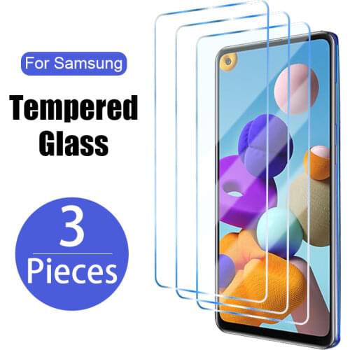 3PCS Protective Glass for Samsung A51 A52 A50 A12 A02S A21S Screen Protector on Samsung Galaxy A71 A72 A10 A20 A70 A31 A32 Glass