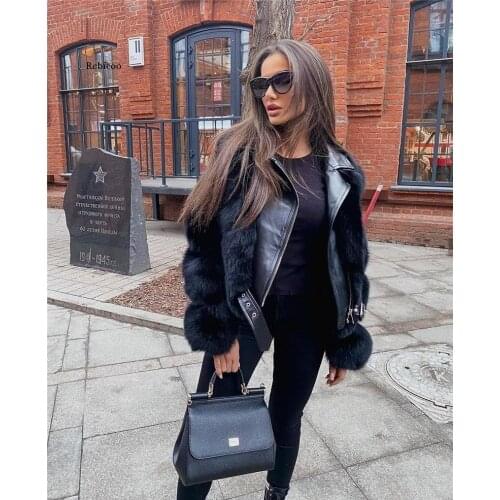 Fake Fur Coat Vest Winter Jacket Women Environmental Fox Fur PU Leather Outerwear Streetwear Thick Warm Fashion Locomotive