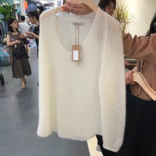 High Quality Women Fashion Sweater Fall 2020 New Arrival Soft Thin Sweater High Street V-neck Long Sleeve Casual Pullover Sueter