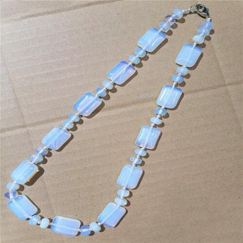 1 Strand 18x13x6mm Wholesale White Opal Oblong Pendant Necklace Jewelry Ornaments 16.5inch S374