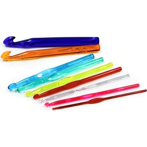 12PCS Plastic Crocheting Acrylic Crochet Hooks Needles 3/4/5/6/7/8/9/10/12/15MM Knitting Needles Crochet Hooks