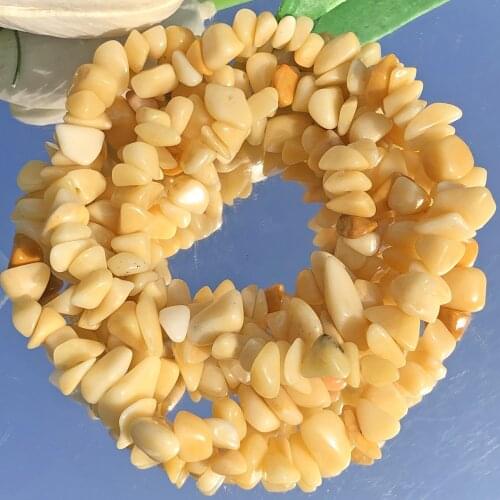 5-8mm Natural Irregular Freeform Yellow Jades Chips Stone Gravel Beads For Jewelry Making Handmade DIY Bracelet Necklace 33Inch